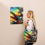 Dragon Magic Design Tote Bag - woman carrying outdoors | Our Phoenix Rise