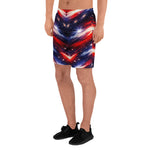 Americana Patriotic Athletic Long Shorts - Left side view | Our Phoenix Rise