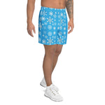 Winter Snowflake Unisex Athletic Shorts - Side view showing mesh pocket | Our Phoenix Rise