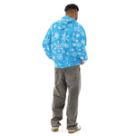 Blue Snowflake Hoodie - Back view male model | Our Phoenix Rise