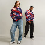 Personalized Americana Galaxy Hoodie - Front View Red White Blue | Our Phoenix Rise