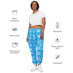 Black Snowflake Pattern Track Pants - Front View | Our Phoenix Rise