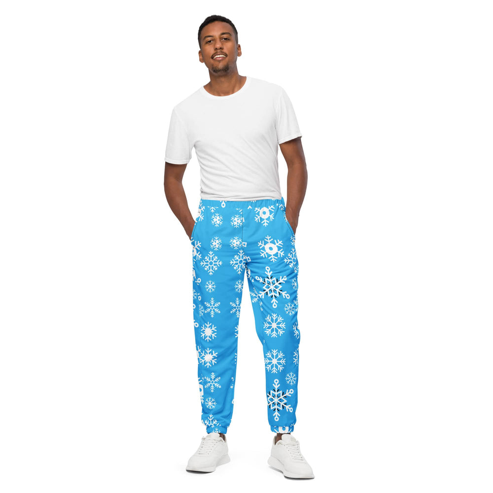 Unisex Snowflake Pattern Track Pants Black, White XS-3XL Blue XS-3XL