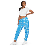 Black Snowflake Pattern Track Pants - Left Front View | Our Phoenix Rise