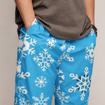 Unisex Snowflake Pattern Track Pants - Blue, Close-up Pocket Detail | Our Phoenix Rise