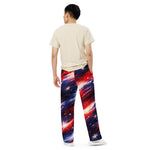 American Flag Galaxy Wide Leg Pants - Man Back View | Our Phoenix Rise