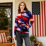 Personalized Americana Galaxy Hoodie - Female Model Front View | Our Phoenix Rise