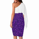 Elegant Sparkly Purple One-Shoulder Dress Detailed View 11 | Our Phoenix Rise
