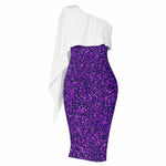 Elegant Sparkly Purple One-Shoulder Dress Detailed View 12 | Our Phoenix Rise
