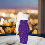 Elegant Sparkly Purple One-Shoulder Dress Detailed View 6 | Our Phoenix Rise