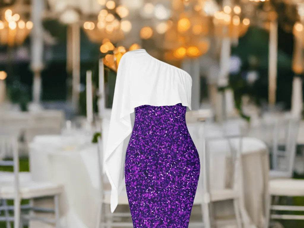 Elegant Sparkly Purple One-Shoulder Dress| Iron Phoenix GHG - Iron Phoenix GHG