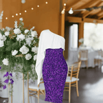 Elegant Sparkly Purple One-Shoulder Dress Detailed View 5 | Our Phoenix Rise