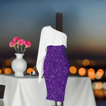 Elegant Sparkly Purple One-Shoulder Dress Detailed View 7 | Our Phoenix Rise