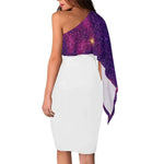 Galaxy Drape White Party Dress Detailed View 7 | Our Phoenix Rise