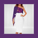 Galaxy Drape White Party Dress Detailed View 6 | Our Phoenix Rise
