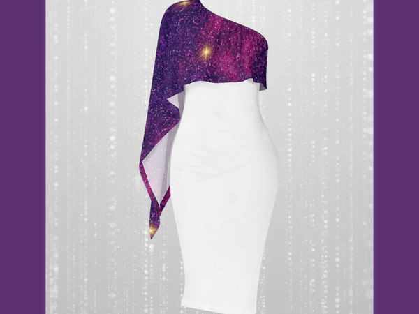 Galaxy Drape White Party Dress | Iron Phoenix GHG - Iron Phoenix GHG