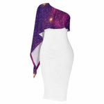 Galaxy Drape White Party Dress Detailed View 8 | Our Phoenix Rise