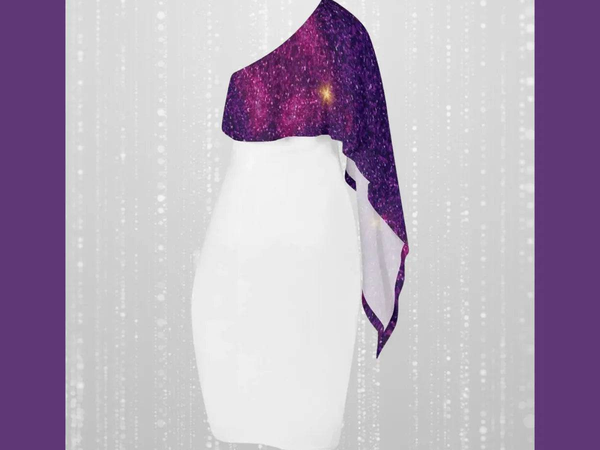 Galaxy Drape White Party Dress | Iron Phoenix GHG - Iron Phoenix GHG