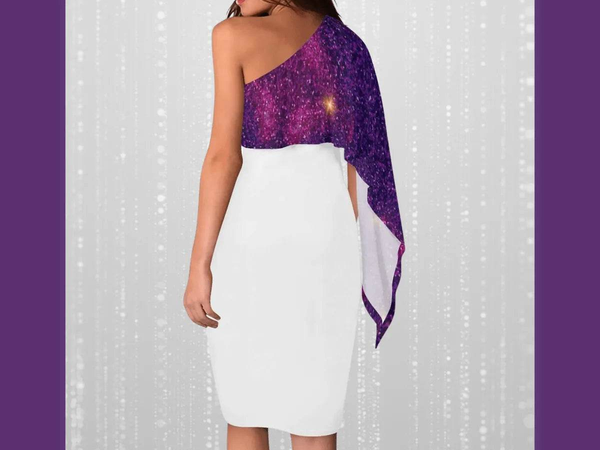 Galaxy Drape White Party Dress | Iron Phoenix GHG - Iron Phoenix GHG