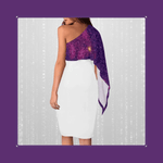 Galaxy Drape White Party Dress Detailed View 4 | Our Phoenix Rise