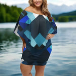Geometric Print Mini Dress - Full Front View Detail | Our Phoenix Rise