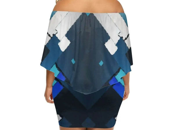 "Azure Mosaic" | Blue Wrap Dress | Iron Phoenix GHG - Iron Phoenix GHG