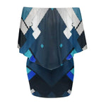 Azure Mosaic Geometric Dress - Detail of fabric and blue print | Our Phoenix Rise