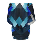 Azure Mosaic Geometric Dress - Detail of off shoulder neckline | Our Phoenix Rise