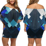 Plus Size Azure Mosaic Dress - Front view strapless style on model | Our Phoenix Rise