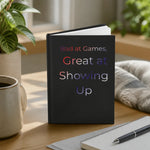 Bad at Games Great at Showing Up Journal - next to a plant lifestyle shot | Our Phoenix Rise