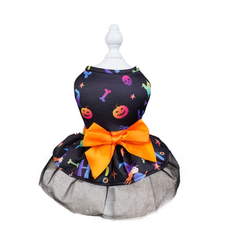 Halloween Tutu Dog Dress Colorful Skull S-XL
