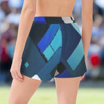 Blue Matrix Geometric Athletic Shorts Blue XS-4XL Detailed View 6 | Our Phoenix Rise