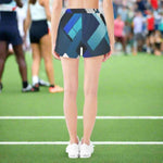 Blue Matrix Geometric Athletic Shorts Blue XS-4XL Detailed View 5 | Our Phoenix Rise