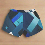 Blue Matrix Geometric Athletic Shorts Blue XS-4XL Detailed View 3 | Our Phoenix Rise