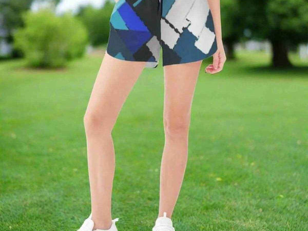 "Blue Matrix" Geometric Athletic Shorts| Iron Phoenix GHG