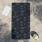 Patriotic Beach Towel - Full Pattern Overview on Dark Blue | Our Phoenix Rise