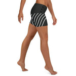 Custom Black Striped Athletic Shorts - Back View Standing | Our Phoenix Rise
