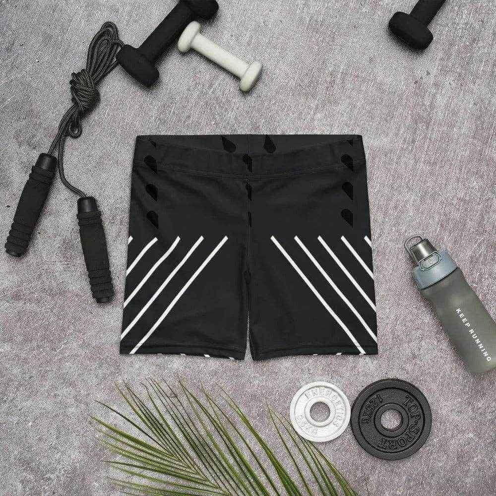Custom Black Striped Athletic Shorts XS-3XL Black XS-3XL