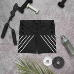 Custom Black Striped Athletic Shorts - Front View Kitchen | Our Phoenix Rise