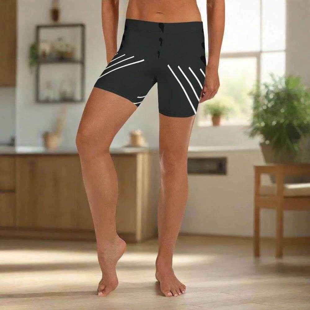 Custom Black Striped Athletic Shorts XS-3XL Black XS-3XL