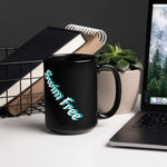 Black Coffee Mug - 'Swim Free' text design | Our Phoenix Rise