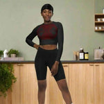 Women's Geometric Long Sleeve Swim Top - Back View | Our Phoenix Rise