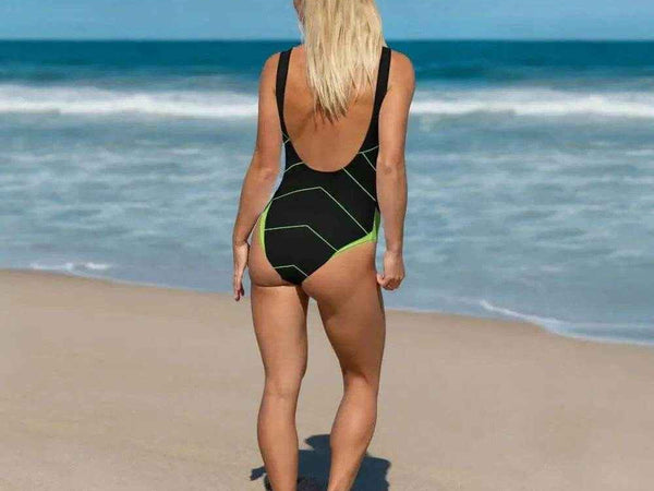 "Neon Grid" One-Piece Swimsuit | Iron Phoenix