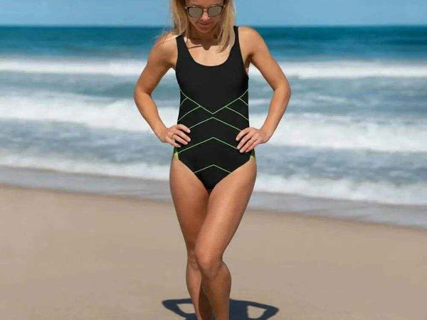 "Neon Grid" One-Piece Swimsuit | Iron Phoenix