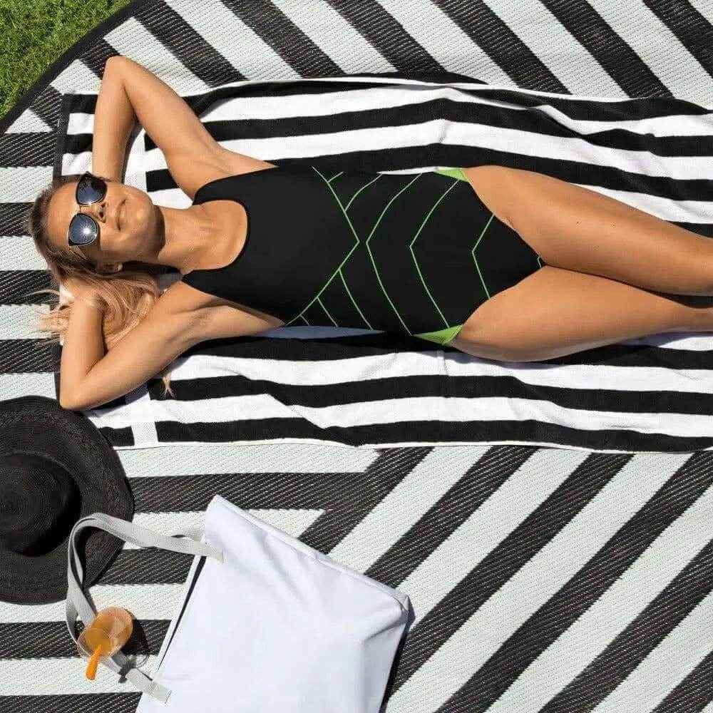 Black Neon Green One Piece Swimsuit XS-3XL Black XS-3XL