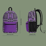 Purple Glitch Pattern Backpack - Back Panel View | Our Phoenix Rise