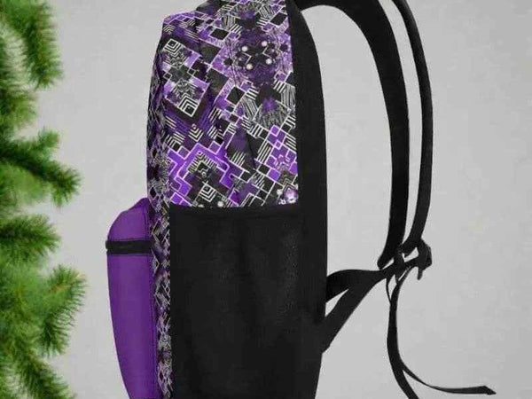 Purple Glitch Backpack | Modern Cyberpunk School Bag