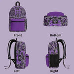 Purple Glitch Pattern Backpack - Interior Main Compartment | Our Phoenix Rise
