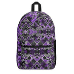 Purple Geometric Abstract Backpack - Side View | Our Phoenix Rise