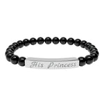 black "His Princess" Beaded Bracelet